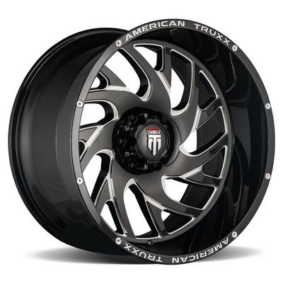 American Truxx AT1907 Xclusive Wheel, 24x14 with 6 on 5.5 Bolt Pattern - Black / Milled - 1907-24483M76